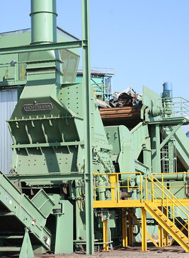Shredder with dust collection and control cabin